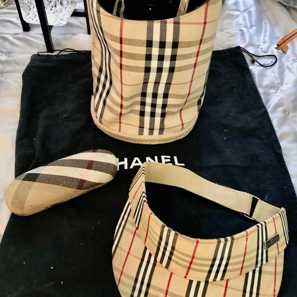 Burberry hat sunglass case and purse